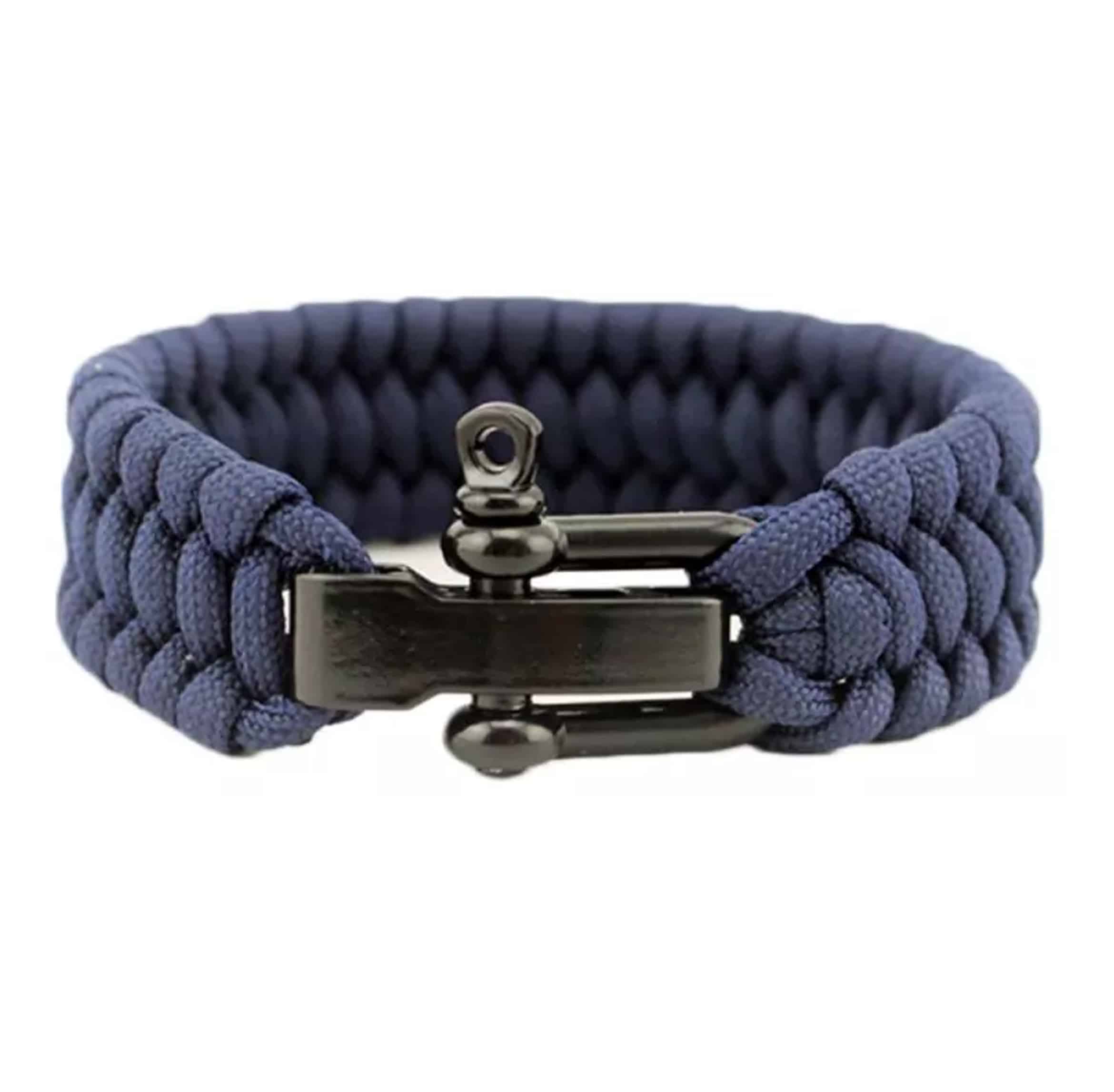 Takeit Deals Paracord Outdoor Camping Tactical Survival Bracelet - Navy (S-M-L)