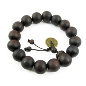 Takeit Deals Unisex Large 15mm Wooden Bead Bracelet - Dark Brown