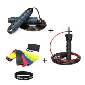 Takeit Deals Ball-Bearing/Speed Cable Skipping Rope & Resistance Band Exercise Combo