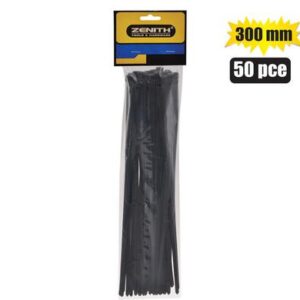 CABLE-TIES 4.8x300mm BLACK 50'S ZENITH