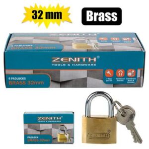 PADLOCK ZENITH BRASS 32mm BOXED