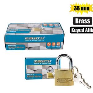 PADLOCK ZENITH BRASS 38mm KEY-ALIKE BOX