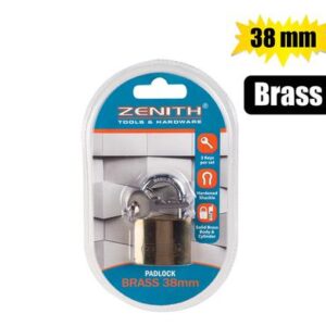 PADLOCK ZENITH BRASS 38mm CARDED