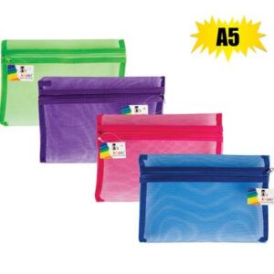 PENCIL CASE MESH COLOURS A5 ASSTD