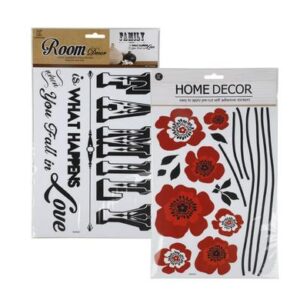 STICKERS ROOM DECOR WORDS/FLOWERS